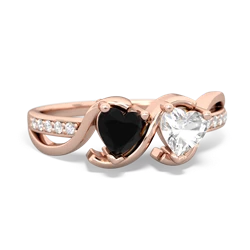 Onyx Side By Side 14K Rose Gold ring R3090