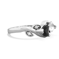 Onyx Floral Elegance 14K White Gold ring R5790