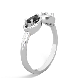 Onyx Infinity 14K White Gold ring R5050