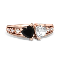 Onyx Heart To Heart 14K Rose Gold ring R3342