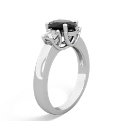 Onyx Three Stone Oval Trellis 14K White Gold ring R4024