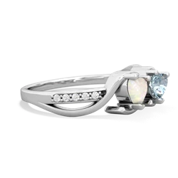 Opal Side By Side 14K White Gold ring R3090