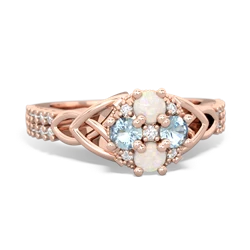 Opal Celtic Knot Cluster Engagement 14K Rose Gold ring R26443RD