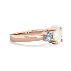 Opal Three Stone Oval Trellis 14K Rose Gold ring R4024