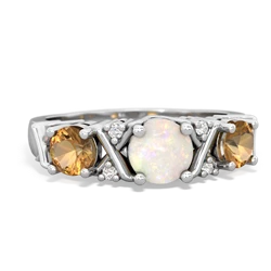 Opal Hugs And Kisses 14K White Gold ring R5016