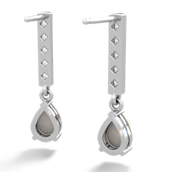 Opal Art Deco Diamond Drop 14K White Gold earrings E5324