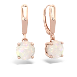 Opal 8Mm Round Lever Back 14K Rose Gold earrings E2788