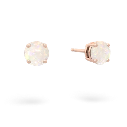 Opal 5Mm Round Stud 14K Rose Gold earrings E1785