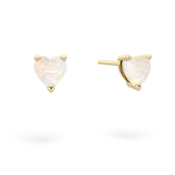Opal 5Mm Heart Stud 14K Yellow Gold earrings E1861