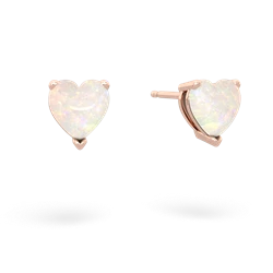 Opal 6Mm Heart Stud 14K Rose Gold earrings E1862