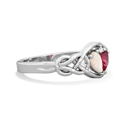 Opal Celtic Love Knot 14K White Gold ring R5420