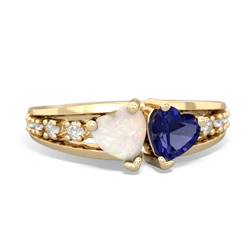 Opal Heart To Heart 14K Yellow Gold ring R3342