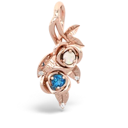 Opal Rose Vine 14K Rose Gold pendant P5680