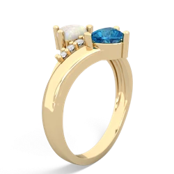 Opal Heart To Heart 14K Yellow Gold ring R2064