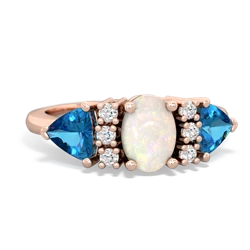 Opal Antique Style Three Stone 14K Rose Gold ring R2186