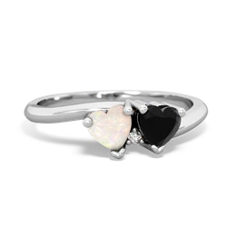 Opal Sweethearts 14K White Gold ring R5260