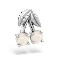 Opal Sweet Cherries 14K White Gold pendant P7001