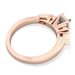 Aquamarine 6Mm Round Eternal Embrace Engagement 14K Rose Gold ring R2005