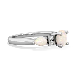 Tanzanite 6Mm Round Eternal Embrace Engagement 14K White Gold ring R2005