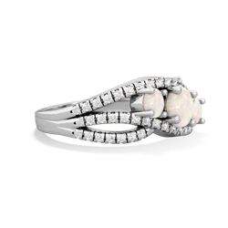 Onyx Three Stone Aurora 14K White Gold ring R3080