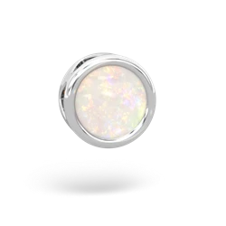 Opal 8Mm Slide 14K White Gold pendant P3788