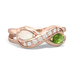 Opal Diamond Infinity 14K Rose Gold ring R5390