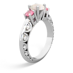 Opal Art Deco Eternal Embrace Engagement 14K White Gold ring C2003