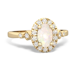 Opal Antique-Style Halo 14K Yellow Gold ring R5720