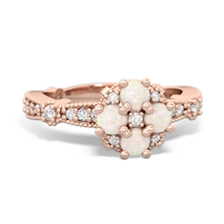 Opal Sparkling Tiara Cluster 14K Rose Gold ring R26293RD