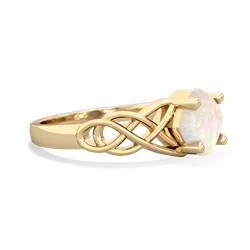 Opal Checkerboard Cushion Celtic Knot 14K Yellow Gold ring R5000