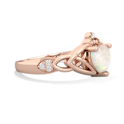 Opal Claddagh Celtic Knot Diamond 14K Rose Gold ring R5001