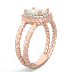 Opal Rope Split Band 14K Rose Gold ring R2628