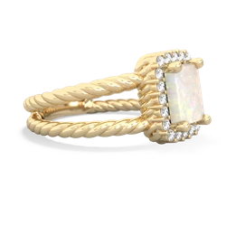 Opal Rope Split Band 14K Yellow Gold ring R2628