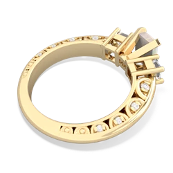 Opal Art Deco Diamond 7X5 Emerald-Cut Engagement 14K Yellow Gold ring R20017EM