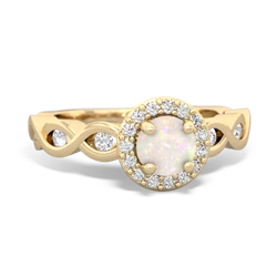 Opal Infinity Halo Engagement 14K Yellow Gold ring R26315RH