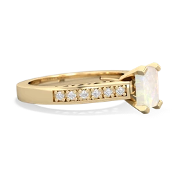 Opal Art Deco Engagement 7X5mm Emerald-Cut 14K Yellow Gold ring R26357EM
