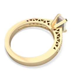 Opal Art Deco Engagement 7X5mm Emerald-Cut 14K Yellow Gold ring R26357EM