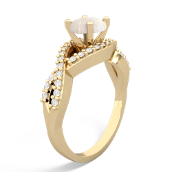 Opal Diamond Twist 6Mm Round Engagment  14K Yellow Gold ring R26406RD