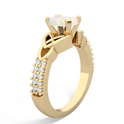 Opal Celtic Knot 7X5 Emerald-Cut Engagement 14K Yellow Gold ring R26447EM