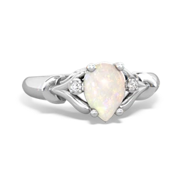 Opal Precious Pear 14K White Gold ring R0826