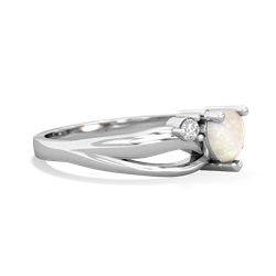 Opal Split Band Swirl 14K White Gold ring R2130