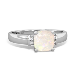Opal Simply Elegant Cushion 14K White Gold ring R2489