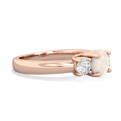Opal Diamond Three Stone Round Trellis 14K Rose Gold ring R4018