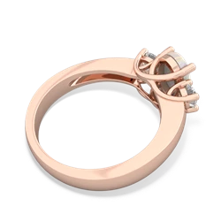 Opal Diamond Three Stone Oval Trellis 14K Rose Gold ring R4024