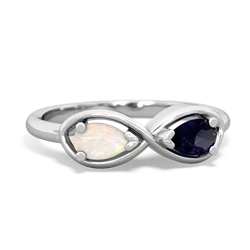 Opal Infinity 14K White Gold ring R5050