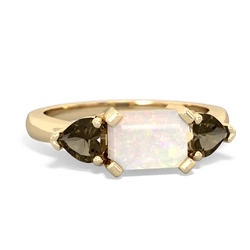 Opal Three Stone 14K Yellow Gold ring R5235