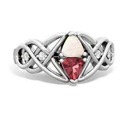 Opal Keepsake Celtic Knot 14K White Gold ring R5300