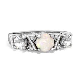 Opal Hugs And Kisses 14K White Gold ring R5016