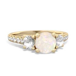 Opal Pave Trellis 14K Yellow Gold ring R5500