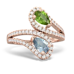 Peridot Diamond Dazzler 14K Rose Gold ring R3000